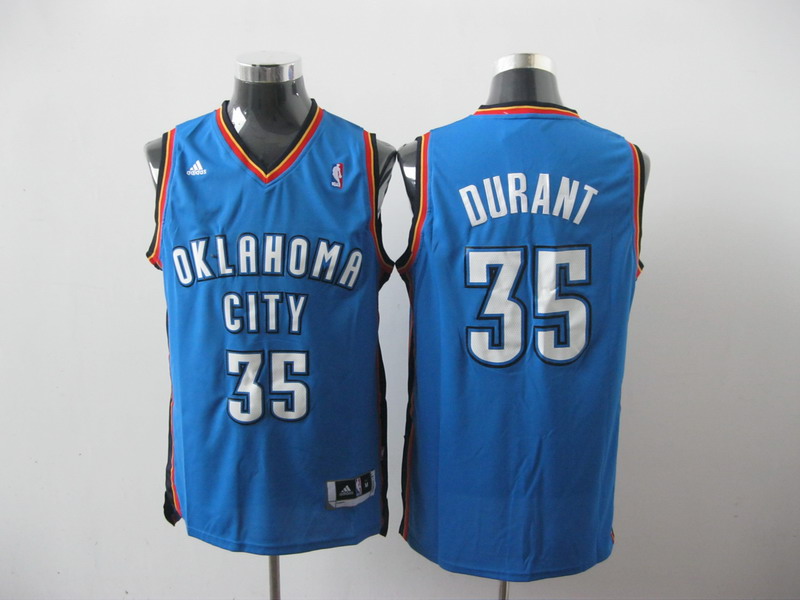 NBA Oklahoma City Thunder 35 Kevin Durant Swingman Blue Jerseys